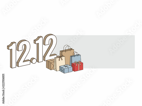 12.12 Shopping Campaign Vector Background