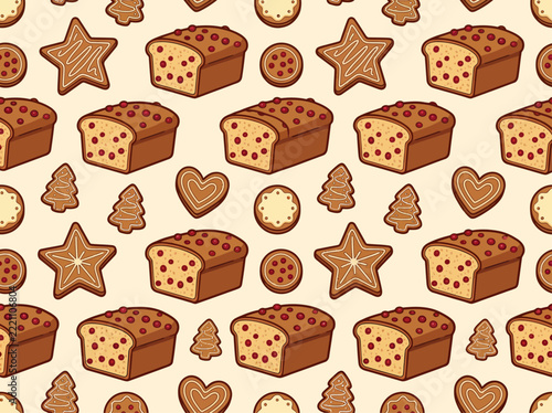 Festive Bakery Treats Seamless Vector Pattern