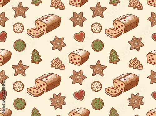 Festive Bakery Treats Seamless Vector Pattern