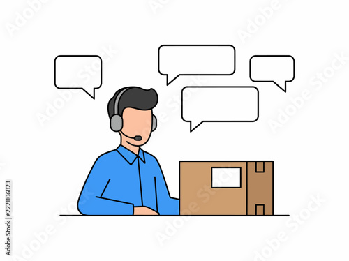 Year End Shopping Customer Service Illustration