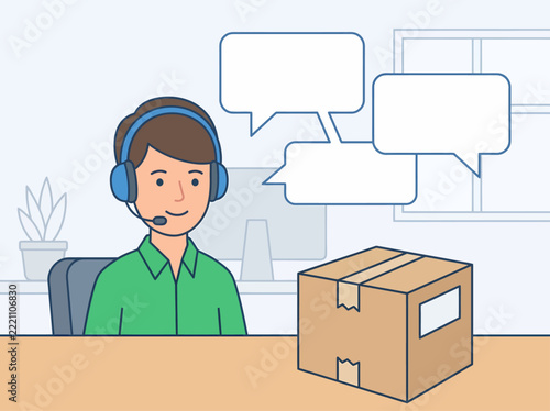 Year End Shopping Customer Service Illustration