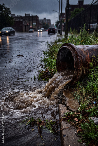 Municipal Stormwater Culvert Flooding Street Macro