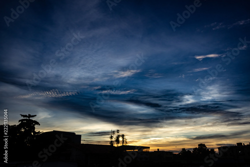 beautiful sunset on the city
