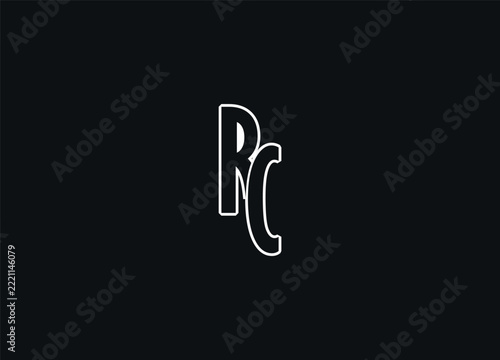 CR or RC creative line art logo design and initial letter logo 