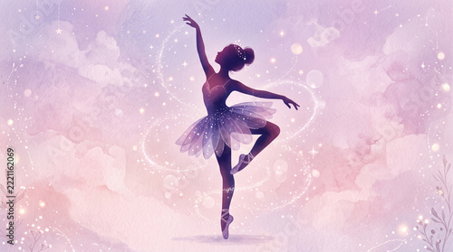 Girl ballet dancer silhouette