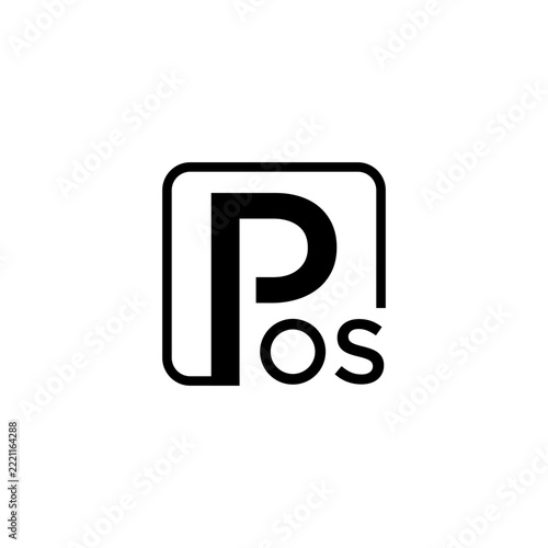 Creative unique minimal letter POS initial based icon logo