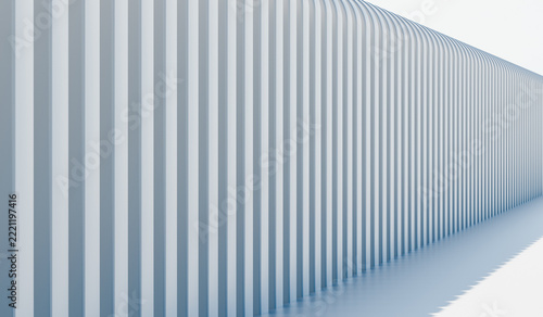 Minimalist architectural style with 3D rendering and empty scene background