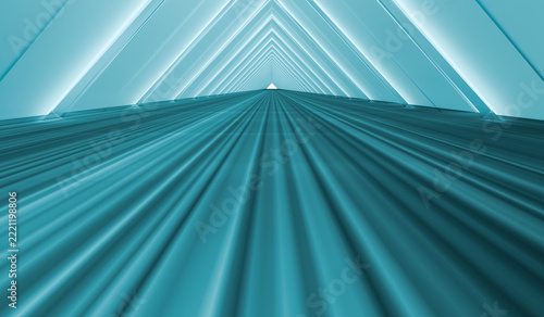 Minimalist architectural style with 3D rendering and empty scene background