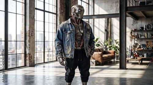 Humanoid Robot Wearing a Modern Jacket Representing Artificial Intelligence and Future Fashion 1
