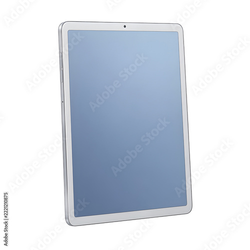 Silver Tablet Computer Front View Illustration