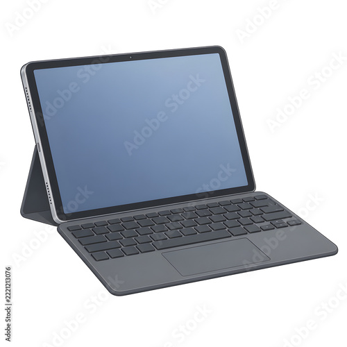 Tablet Computer with Keyboard Cover Illustration