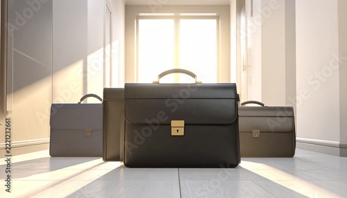 Professional leather briefcases showcasing sophistication and corporate style.