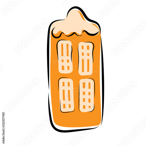 Scandinavian Gingerbread House Christmas Cookie Vector Illustration