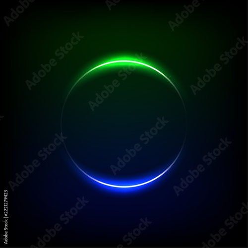Vibrant neon circle with a dramatic flare effect a modern and stylish design element