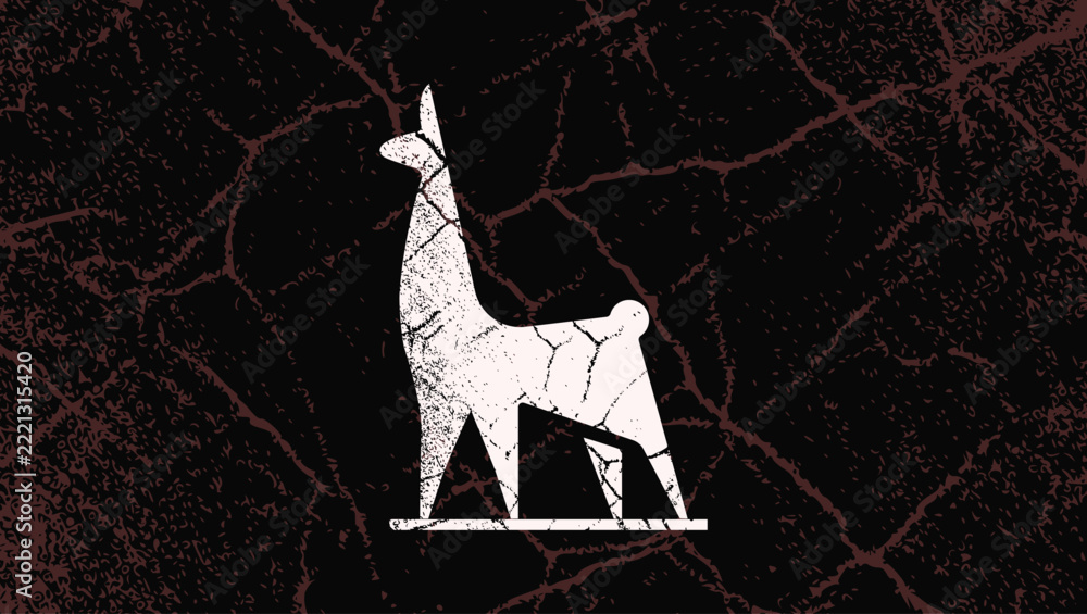 Fototapeta premium Llama symbol,, color vector illustration