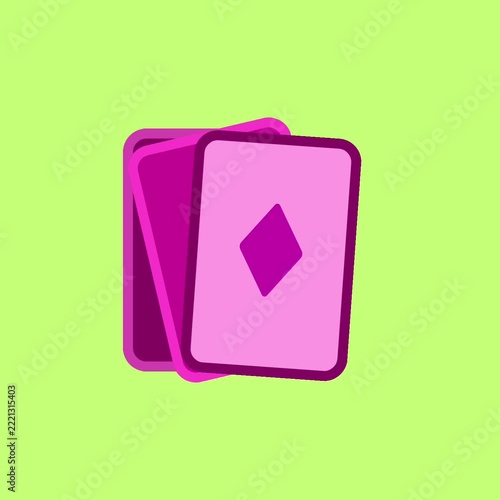 Pink Playing Cards Icon Modern Minimalist Casino and Card Game Illustration