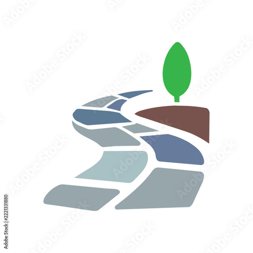 Creative Minimalist Garden Walkway Symbol