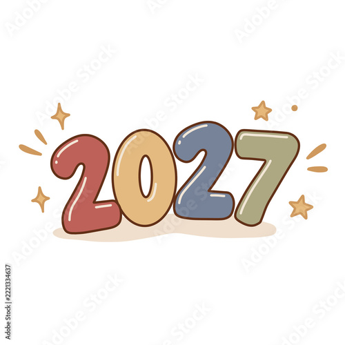 2027 New Year Number Illustration