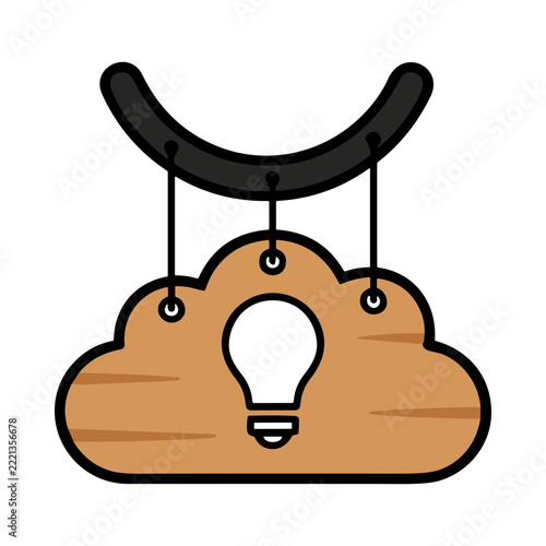 Creative Concept of an Abstract Light Bulb Inside a Cloud Symbolizing Ideas and Innovation