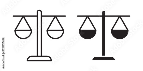 Obraz na plátně Scale icon flat outline in black