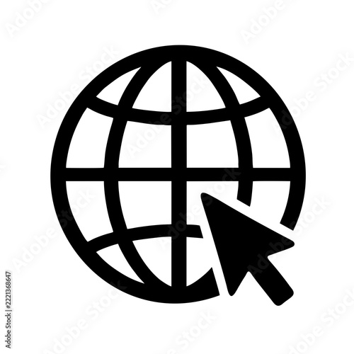 Click to go to website or internet line art element icon for websites and apps
