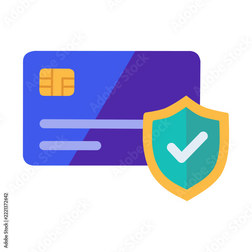 Secure Card Payment Flat Illustration for Cyber Monday