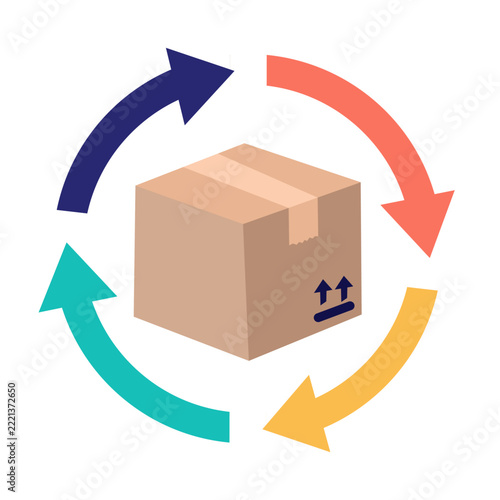 Package Return Arrows Flat Illustration for Cyber Monday