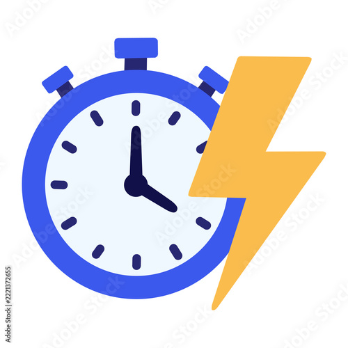 Flash Sale Stopwatch Flat Illustration for Cyber Monday