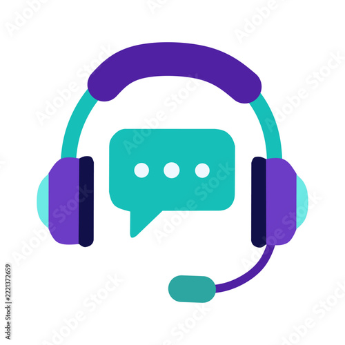 Customer Support Headset Flat Illustration for Cyber Monday