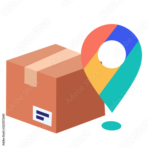 Package Delivery Tracking Flat Illustration for Cyber Monday