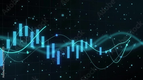 Animated Financial Chart with Data Graphs and Market Analytics