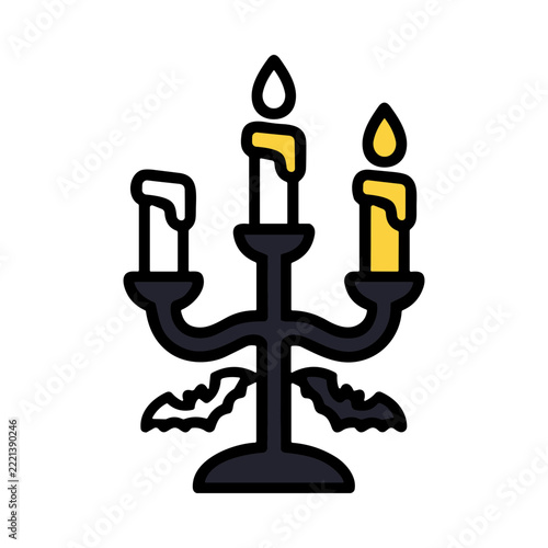 Elegant Candle Holder with Flickering Flames Creating a Warm Atmosphere in a Dark Room