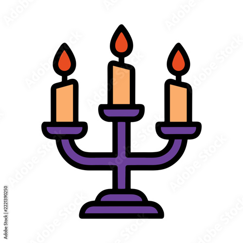 Elegant Candle With Three Flames Creating Warm Ambience In Cozy Indoor Space