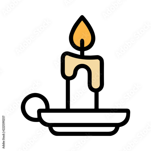 Elegant Candle Illuminating Warm Light And Soft Shadows In A Peaceful Indoor Setting