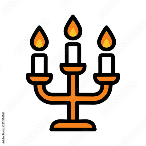 Elegant Candle with Three Flames Illuminating a Warm Ambiance in a Cozy Interior Setting
