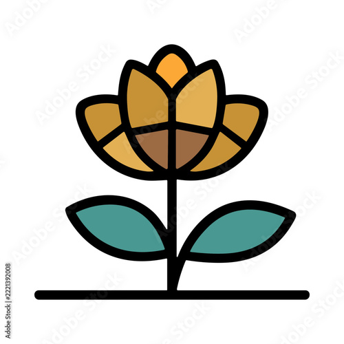 Elegant Flower Bloom with Vibrant Petals and Green Leaves Representing Nature's Beauty