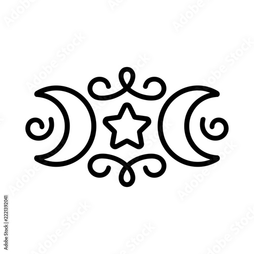 Elegant Geometric Decoration with Curved Shapes and Symmetrical Patterns in Black and White