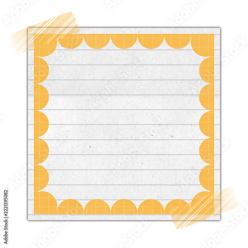 Vintage paper note on transparent background