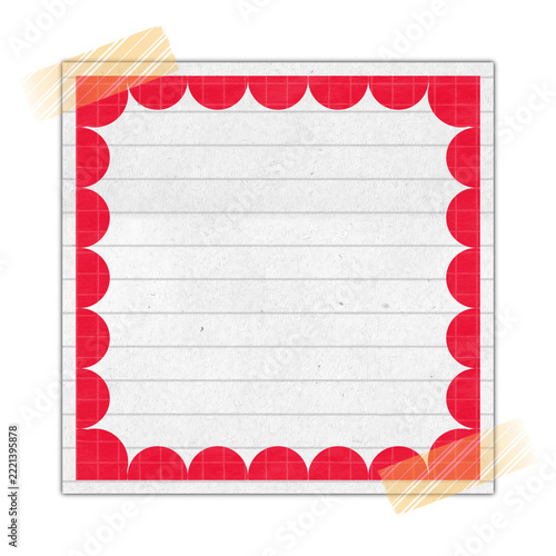 Vintage paper note on transparent background