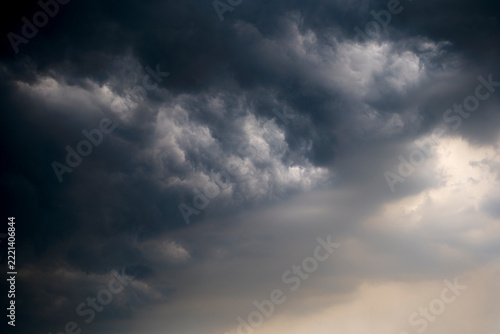 Fotografie Dramatic dark clouds forming before a thunderstorm in the sky