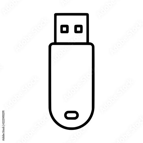 Portable Flash Drive Icon Outline. generative AI.