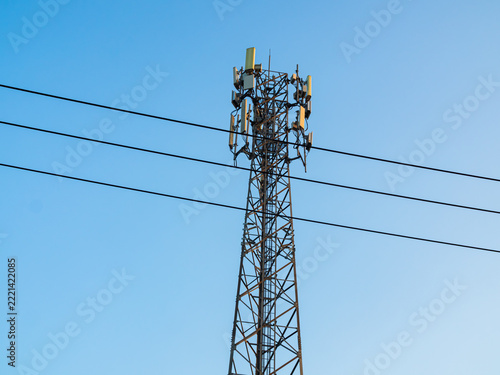 Communication telephone signal tower cell digital internet technology global concention mobile phone telecomunication data business industrial.