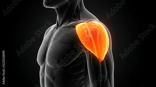 Human anatomy highlighting frozen shoulder and adhesive capsulitis