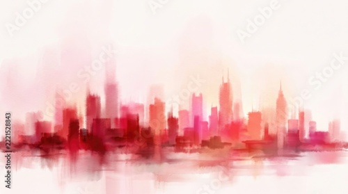 A beautiful abstract city skyline with a warm and festive christmas