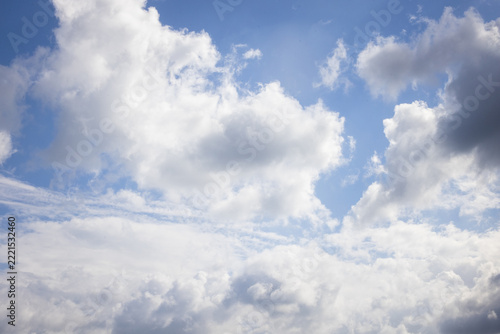 Photography Clear blue sky with scattered white clouds
