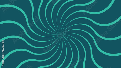 Abstract teal background with wavy radial lines forming a hypnotic spiral pattern