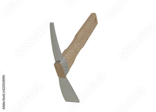Mattock Tool Mockup for Logo Presentation