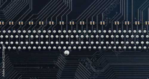 Obraz na plátně Vintage photograph of assembled printed circuit board components
