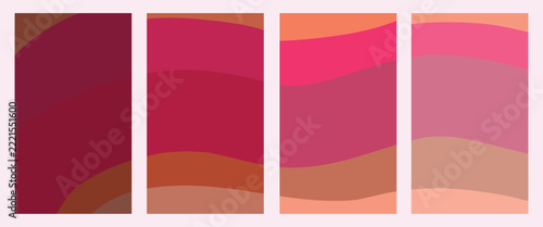 Abstract wavy pattern collection with warm color gradients and smooth transitions