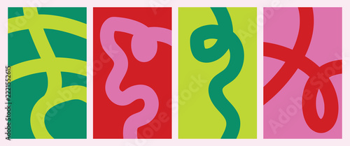 Abstract wavy patterns with vibrant colors form a geometric arrangement